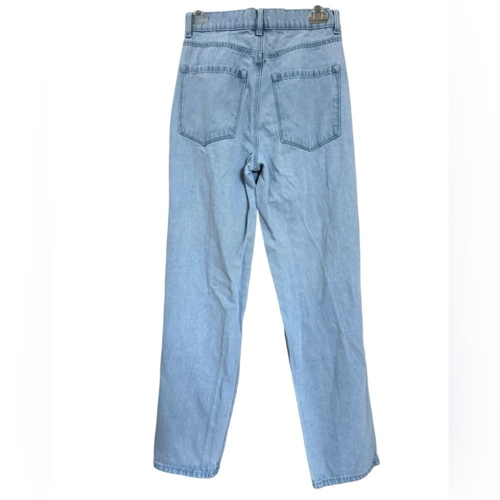 RSQ Baggy Jean Women 26 Light Blue Distressed Denim Tapered Organic Cott… - Picture 2 of 6